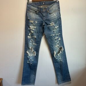 Dolce & Gabbana Distressed Straight Leg Jeans - Blue